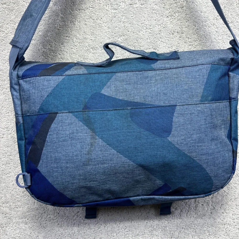 Herschel Supply Co Messenger Bag Blue Geometric Laptop Crossbody School Travel